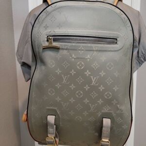 LOUIS VUITTON Monogram Titanium Canvas GM Gray LV Backpack